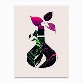 Poison Ivy Potion Minimal Line Drawing 2 Canvas Print