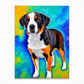 Entlebucher Mountain Dog Fauvist Style dog Canvas Print