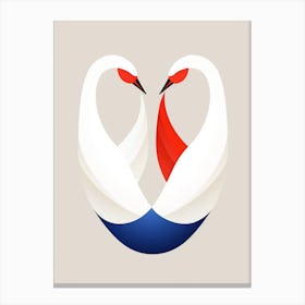 Swan Minimalist Abstract 4 Canvas Print