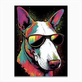 Dog With Sunglasses Pop Canvas Print