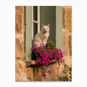 Cat in Window Canvas Print