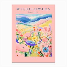 Wildflowers Typography Canvas Print