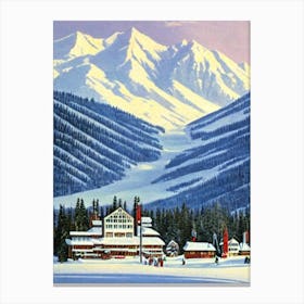 Snowshoe, Usa Ski Resort Vintage Landscape 3 Skiing Poster Canvas Print