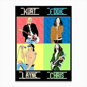 Kurt Eddie Lynne Chris rock music Canvas Print