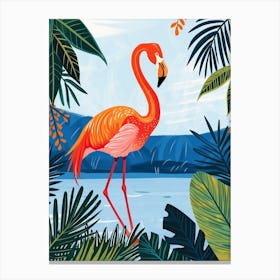 Greater Flamingo Bolivia Tropical Illustration 9 Canvas Print