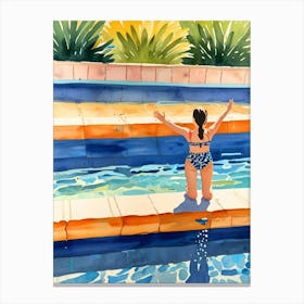 Swimming In The Pool Canvas Print