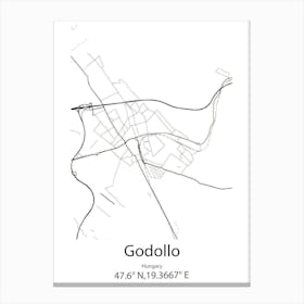 Godollo,Hungary Minimalist Map Canvas Print