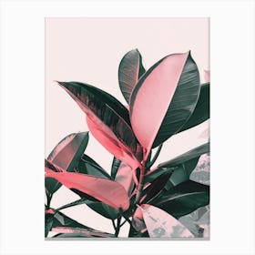 Pink Leaves 6 Canvas Print