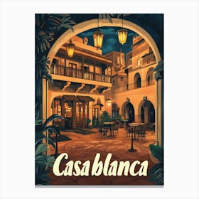 Aihrgdesign A Mid Century Modern Travel Poster For Casablanca 2 Canvas Print