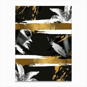 Gold And Black Abstract Painting 132 Canvas Print