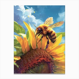 Andrena Bee Storybook Illustration 6 Canvas Print