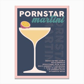 Navy Pornstar Martini Cocktail Canvas Print