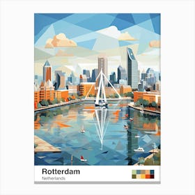 Rotterdam, Netherlands, Geometric Illustration 2 Poster Canvas Print