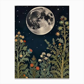 Moon In The Garden Style William Morris 4 Canvas Print