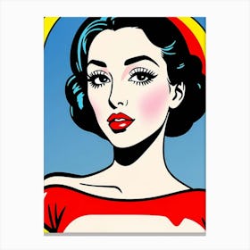 Pop Beauty: A Bold Expression in Dots and Lines Pop Art Canvas Print