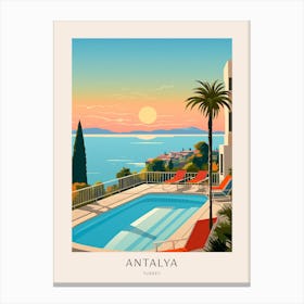 Antalya, Turkey 3 Midcentury Modern Pool Poster Canvas Print