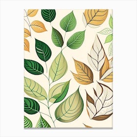 Leaf Pattern Warm Tones 5 Canvas Print