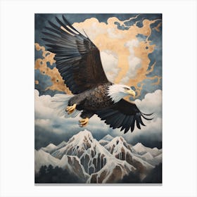 Bald Eagle 1 Gold Detail Painting Canvas Print