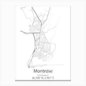 Montrose,United Kingdom Minimalist Map Canvas Print