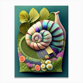 Garden Snail  Patchwork Canvas Print