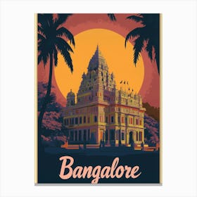 Aihrgdesign A Mid Century Modern Travel Poster For Bangalore 3 Canvas Print