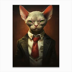 Gangster Cat Devon Rex Canvas Print