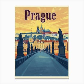 Aihrgdesign A Vintage Travel Poster Of Prague 1 Canvas Print