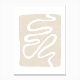 Curly Line On Beige Canvas Print