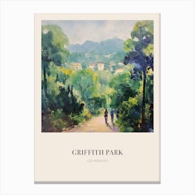 Griffith Park Los Angeles 3 Vintage Cezanne Inspired Poster Canvas Print