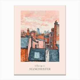 Mornings In Manchester Rooftops Morning Skyline 4 Canvas Print