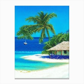 Cayo Santa Maria Cuba Pointillism Style Tropical Destination Canvas Print