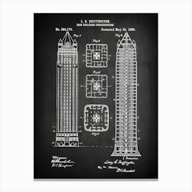 Building Patent, Architect Gift, Gift For Architect,Building Blueprint,Building Print,Building Wall Art,Building Poster,Building Decor,Cc1701 Canvas Print