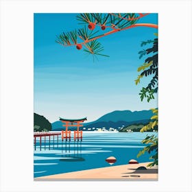 Miyajima Japan 3 Colourful Illustration Canvas Print