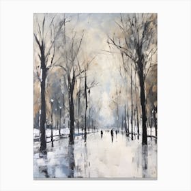 Winter City Park Painting Hyde Park London 3 Canvas Print