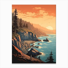West Coast Trail Canada 1 Vintage Travel Illustration Canvas Print