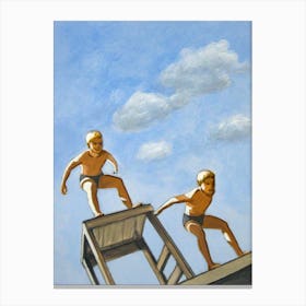 Boys Diving Canvas Print