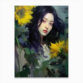 Sunflower Girl 10 Canvas Print