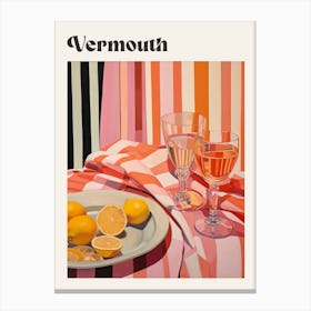 Vermouth Retro Cocktail Poster Canvas Print