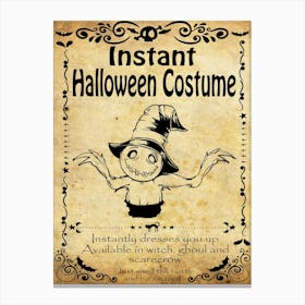 Instant Halloween Costume Canvas Print