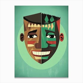 African Mask Head Art Canvas Print