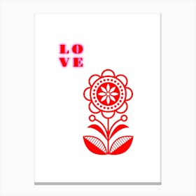 Art Flower with love Canvas Print
