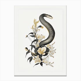 Ringneck Snake Gold And Black Canvas Print