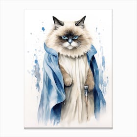 Birman Cat As A Jedi 2 Canvas Print