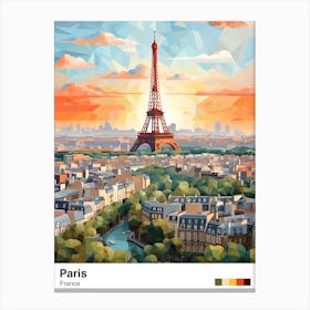 Paris View   Geometric Vector Illustration 3 Poster Canvas Print