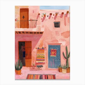 Pink House In Mexico 1 Canvas Print