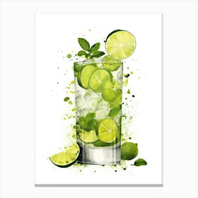 Illustration Mojito Floral Infusion Cocktail 1 Canvas Print