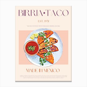 Birria Taco Mid Century Canvas Print