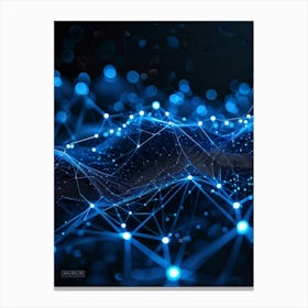 Abstract Digital Datum Web Displaying A Three Dimensional Mesh Of Connections Symbolizing Ai Networ Canvas Print