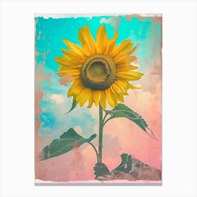 Retro Sunflower 3 Canvas Print