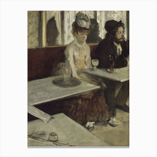 In A Café, Edgar Degas Canvas Print